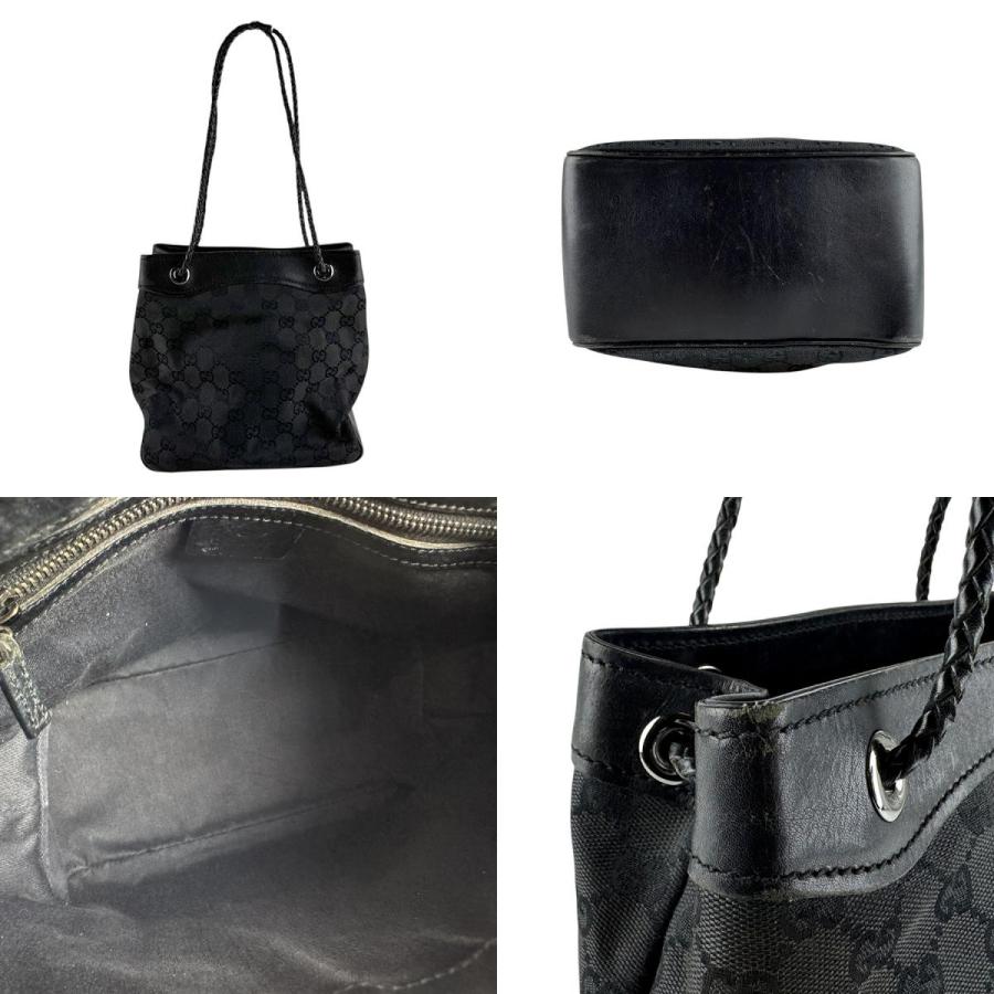 GUCCI（グッチ） ショルダーバッグ GGキャンバス/レザー ブラック