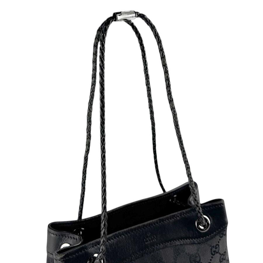 GUCCI（グッチ） ショルダーバッグ GGキャンバス/レザー ブラック