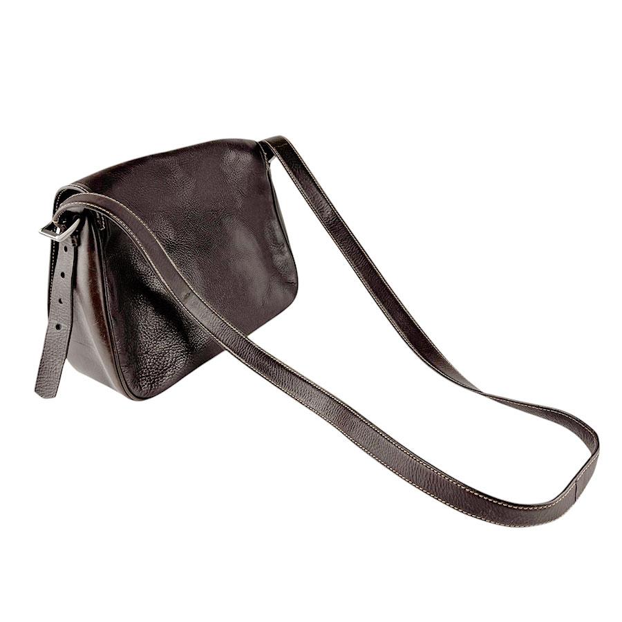 PRADA ショルダーバッグ ギャザー レザー ダークブラウン PRADA（プラダ） ショルダーバッグ レザー ダークブラウン : ブランド