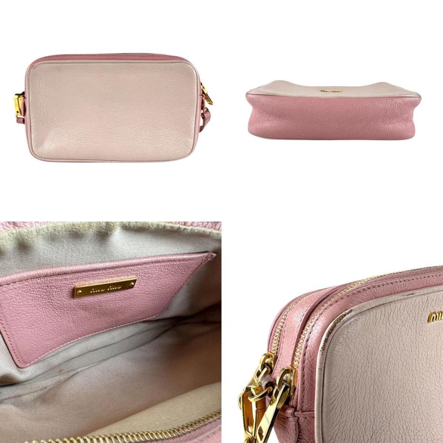 miu miu（ミュウミュウ） ショルダーバッグ レザー ピンク : ブランド