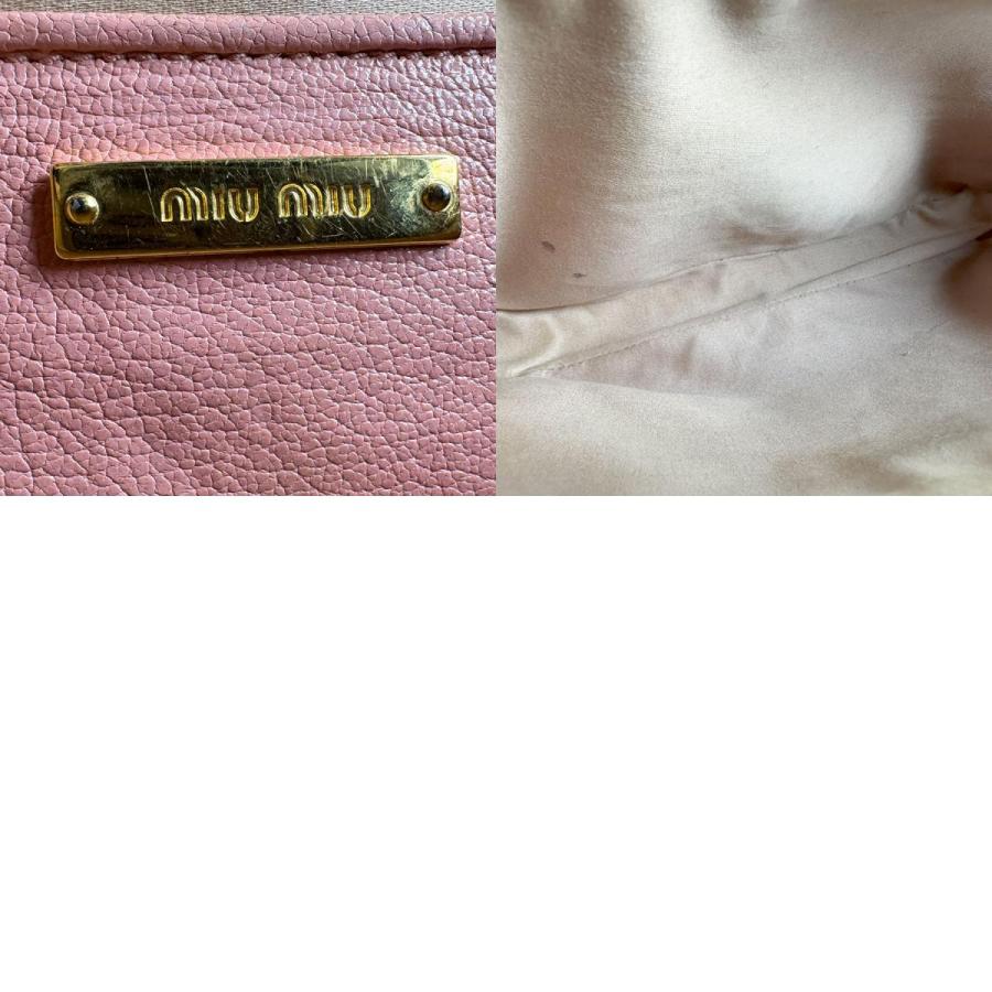 miu miu（ミュウミュウ） ショルダーバッグ レザー ピンク : ブランド