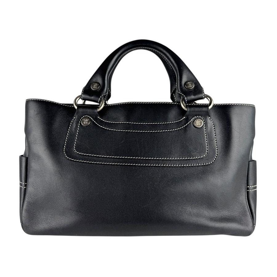 【SALE】セリーヌ ハンドバッグ ブギーバッグ スタッズ 黒　本革 中古・古着通販】CELINE (セリーヌ) スタッズブギーバッグ ブラック