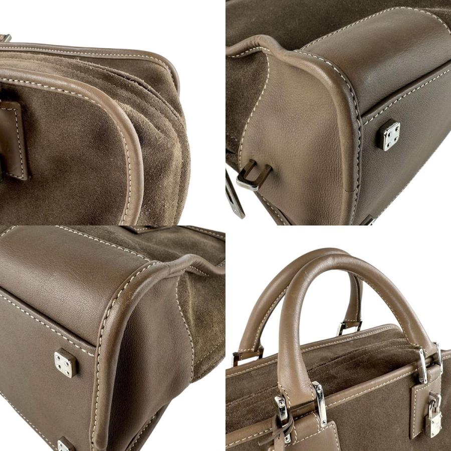 LOEWE（ロエベ） ハンドバッグ アマソナ28 スエード/レザー ブラウン