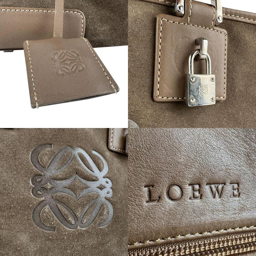 LOEWE（ロエベ） ハンドバッグ アマソナ28 スエード/レザー ブラウン