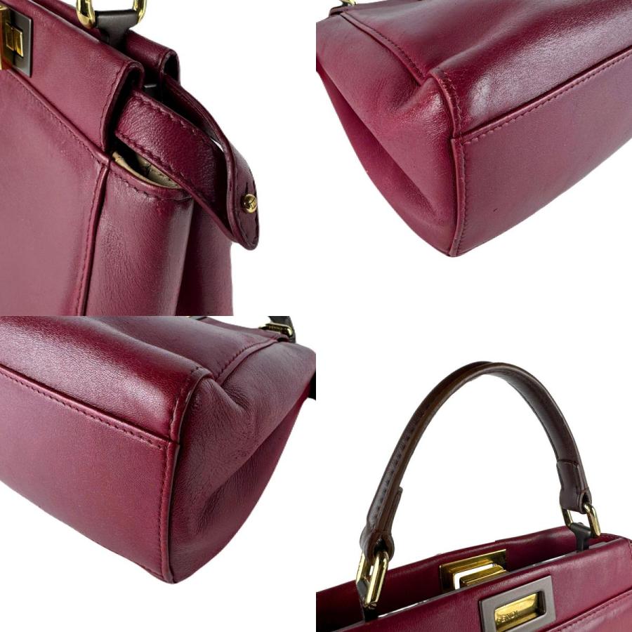 美品✨FENDI フェンディ　ショルダーストラップ　ミニピーカブー　レッド FENDI（フェンディ） ハンドバッグ ショルダーバッグ ピーカブー ミニ