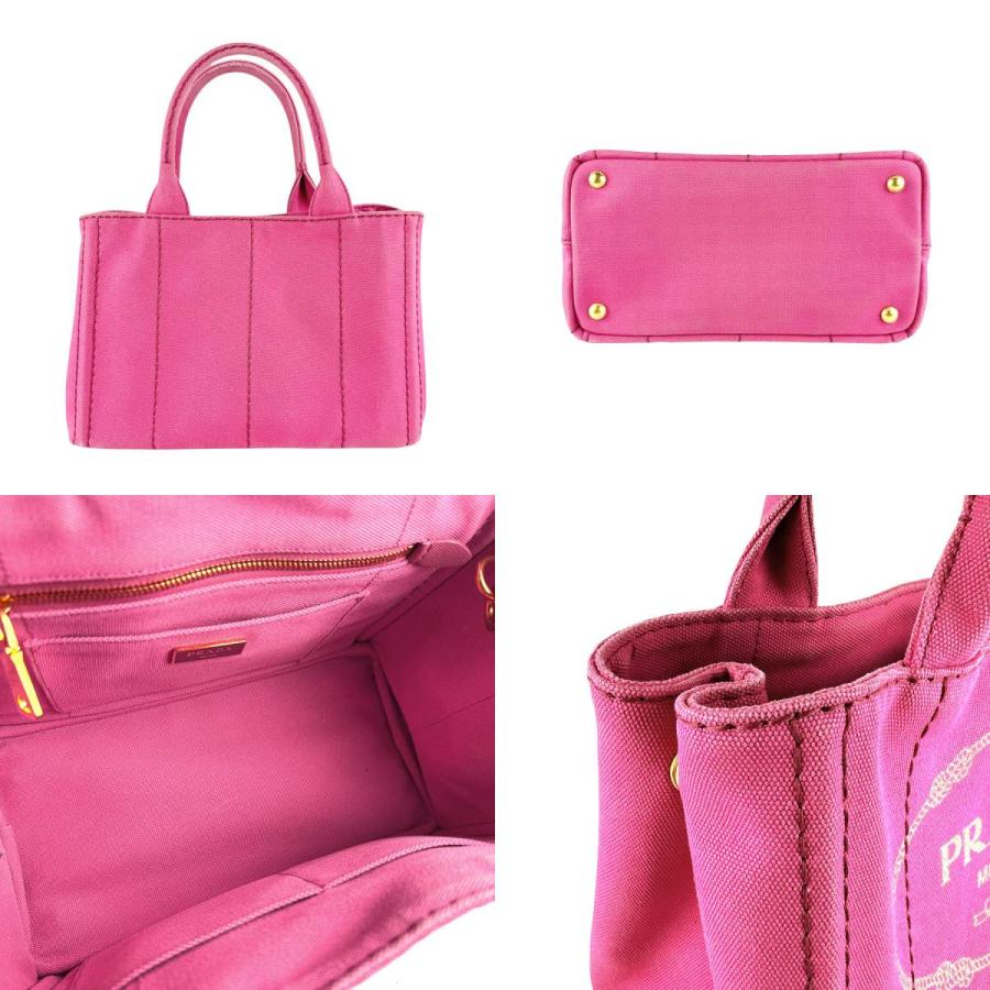 PRADA カナパ　ピンク ショルダーバッグ 肩ベルト　証明カードつけ PRADA（プラダ） ハンドバッグ ショルダーバッグ カナパ キャンバス