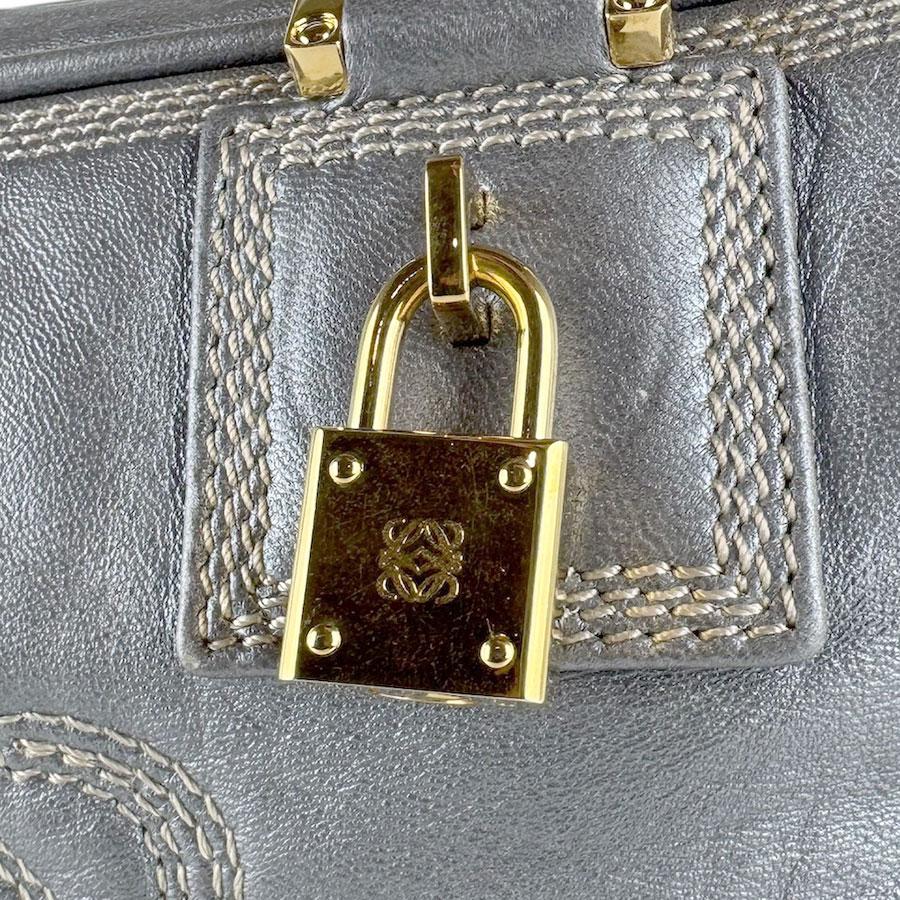 LOEWE（ロエベ） ハンドバッグ アマソナ28 レザー メタリックグレー