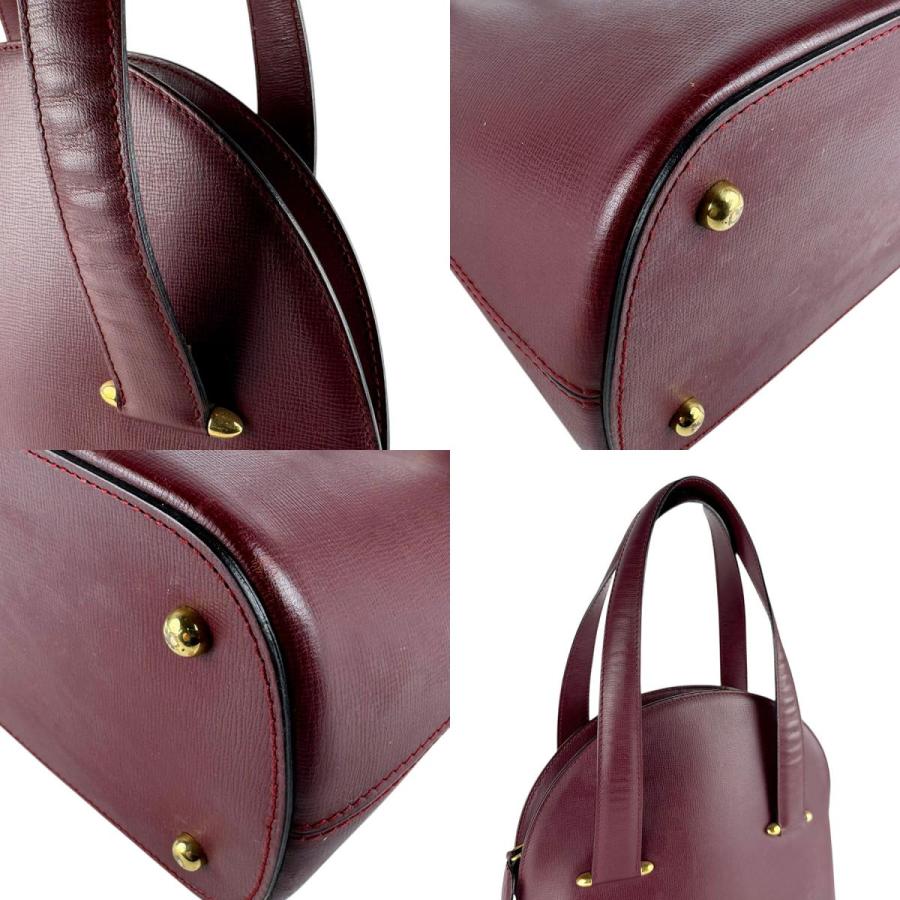 5000値下げ　レア　カルティエ　ワインレッド レザーハンドバッグ 5000値下げ レア カルティエ ワインレッド レザーハンドバッグ Cartier