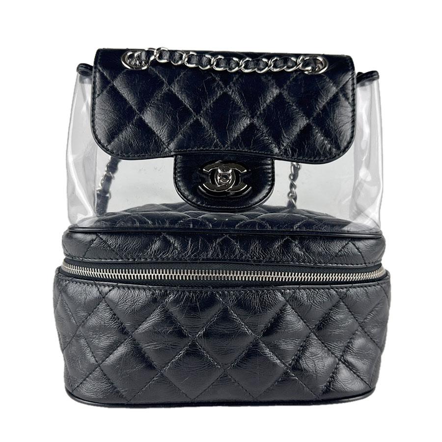 CHANEL（シャネル） リュック レザー/PVC ブラック×クリア : ブランド