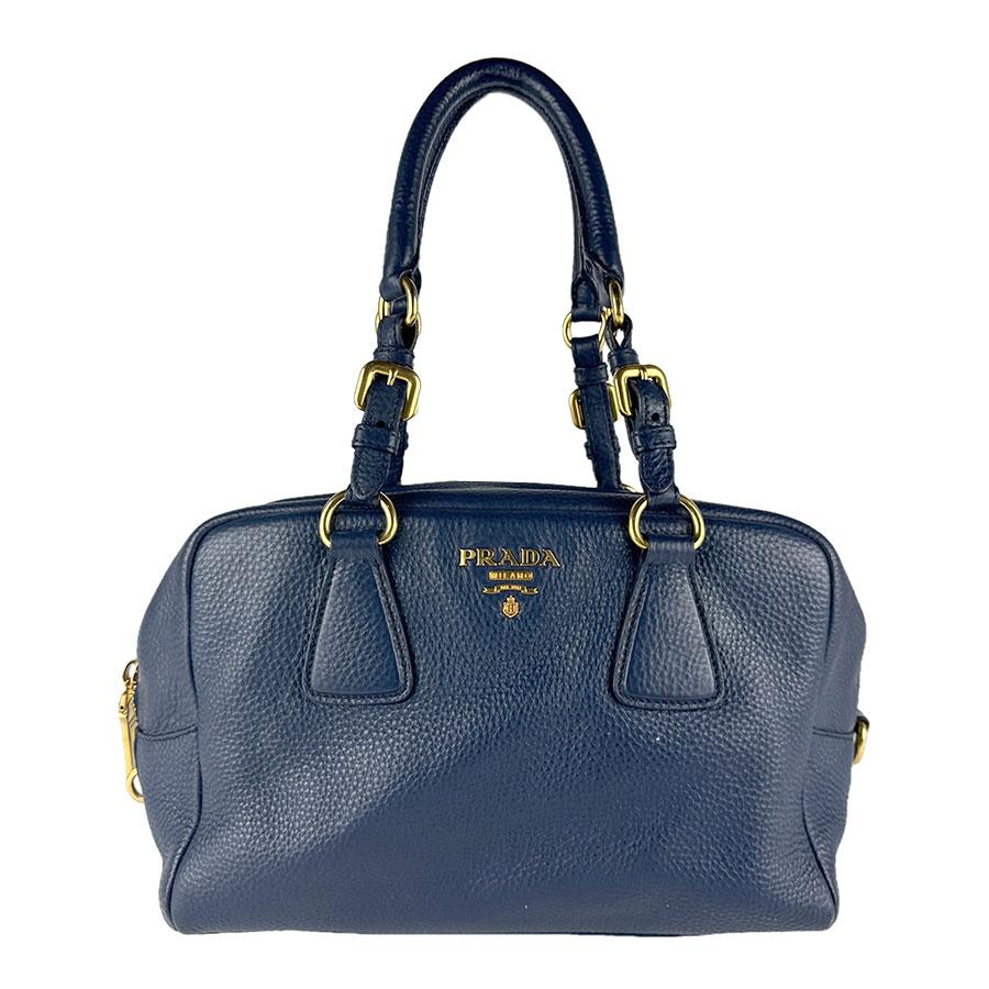 PRADA ネイビー レザー ハンドバッグ PRADA（プラダ） ハンドバッグ レザー ネイビー : ブランドバリュー