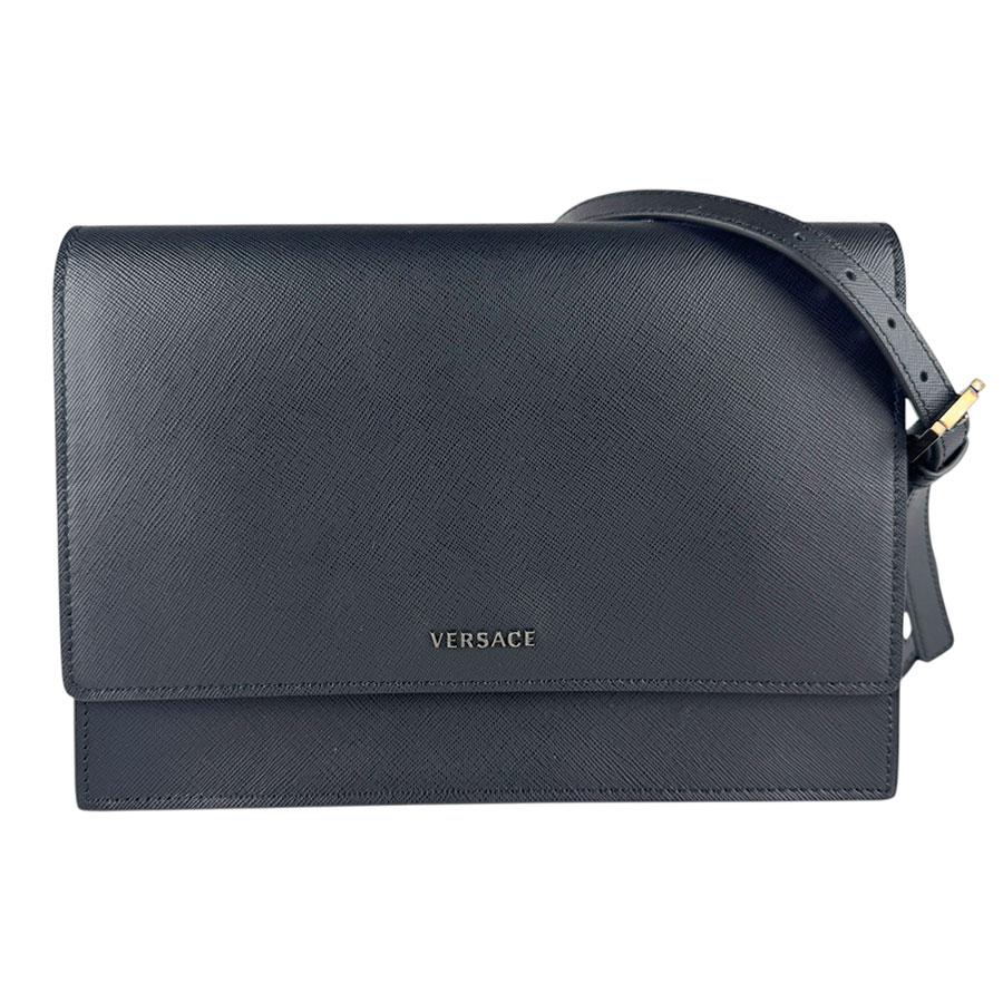 【3さん専用】 VERSACE ヴェルサーチ　ショルダーバック黒 ヴェルサーチ VERSACE ショルダーバッグ レザー ブラック : ブランド
