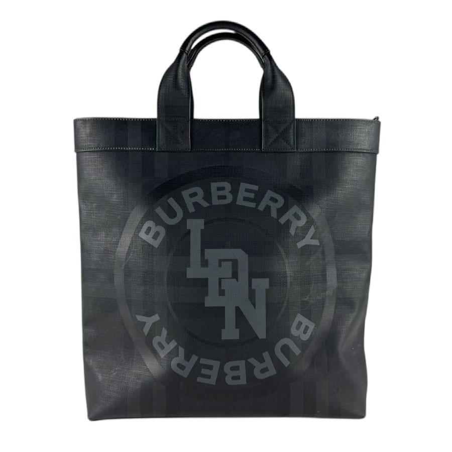 BURBERRY（バーバリー） ハンドバッグ PVC ブラック/グレー : ブランド