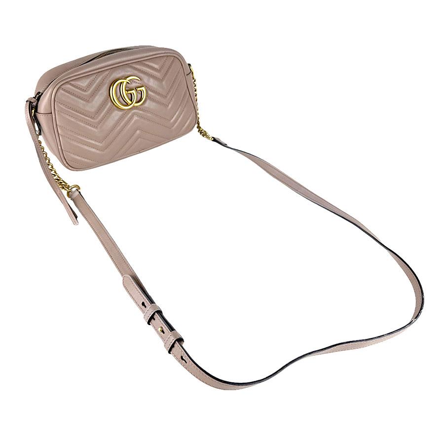 GUCCI（グッチ） ショルダーバッグ レザー ピンクベージュ : ブランド
