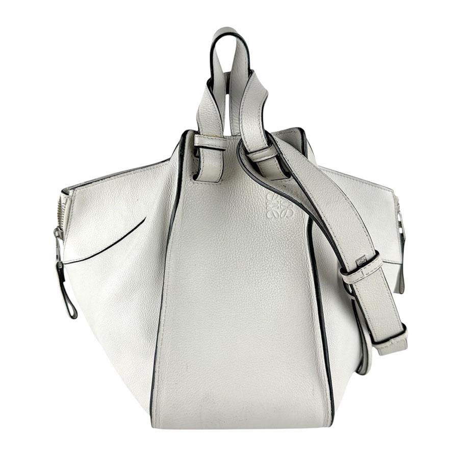 ロエベ LOEWE ショルダーバッグ ハンモック レザー ホワイト レディース 送料無料【中古】 z8614 LOEWE（ロエベ） ショルダーバッグ ハンモック レザー ホワイト