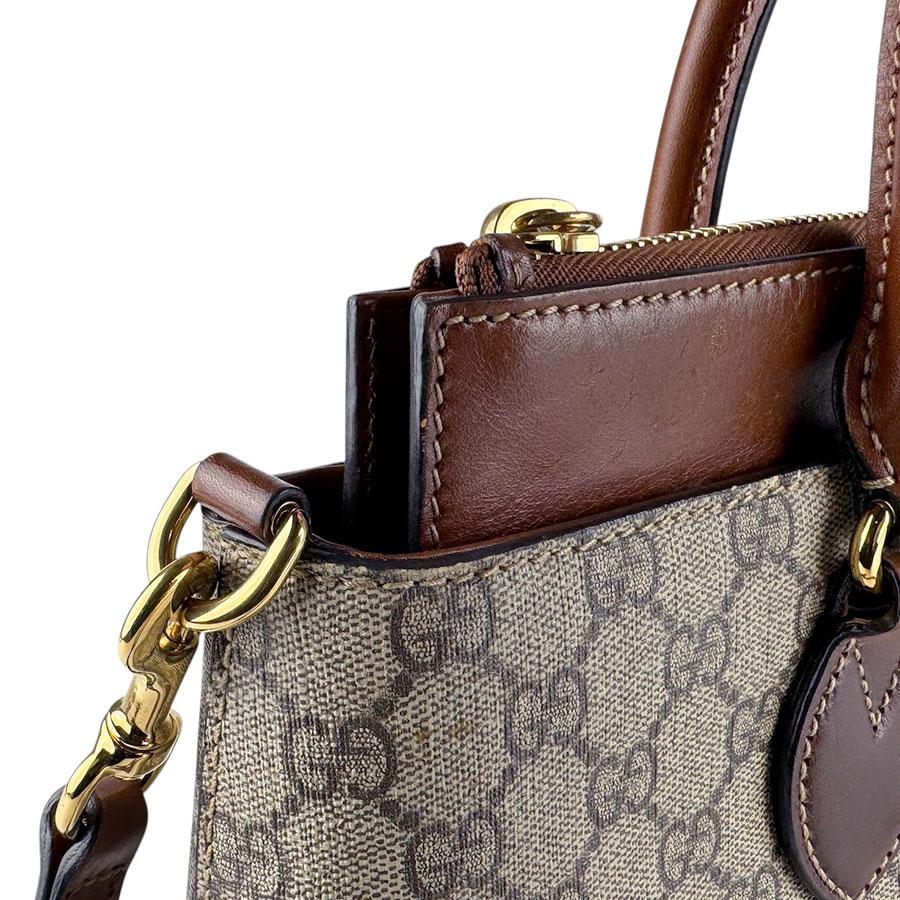 グッチ GUCCI ショルダーバッグ ハンドバッグ GGスプリームキャンバス ブラウン_5