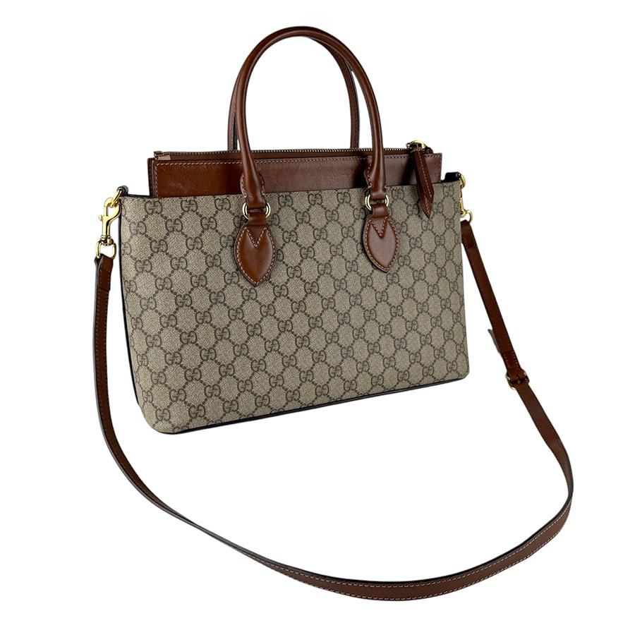グッチ GUCCI ショルダーバッグ ハンドバッグ GGスプリームキャンバス ブラウン_9