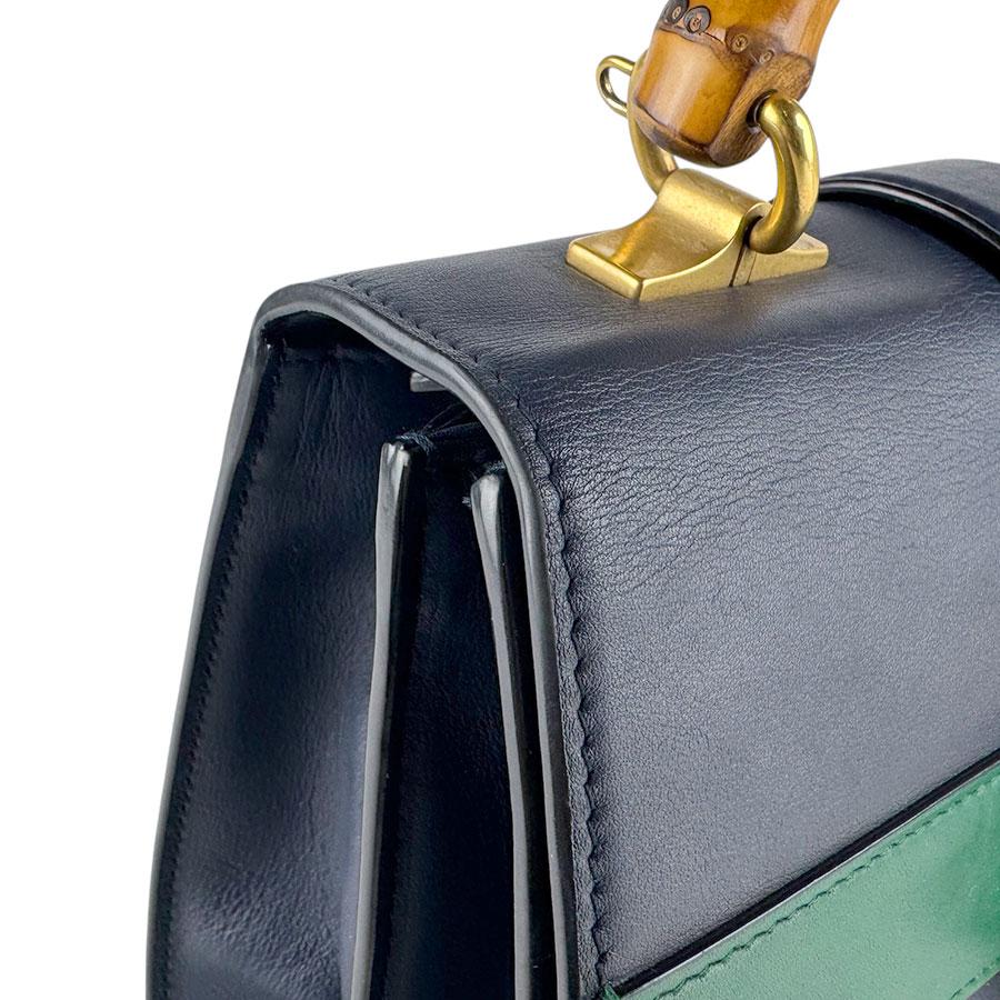 グッチ GUCCI ショルダーバッグ ハンドバッグ ディオニュソス バンブー レザー ネイビー×グリーン×レッド