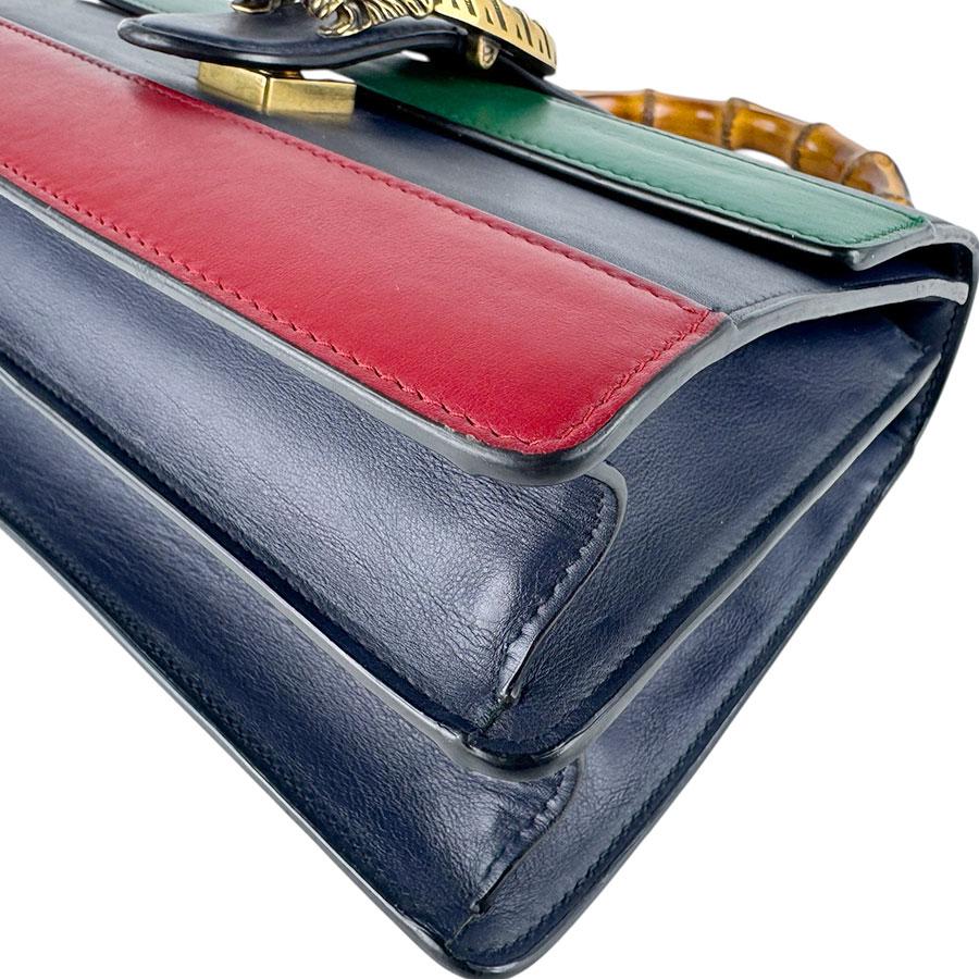 グッチ GUCCI ショルダーバッグ ハンドバッグ ディオニュソス バンブー レザー ネイビー×グリーン×レッド