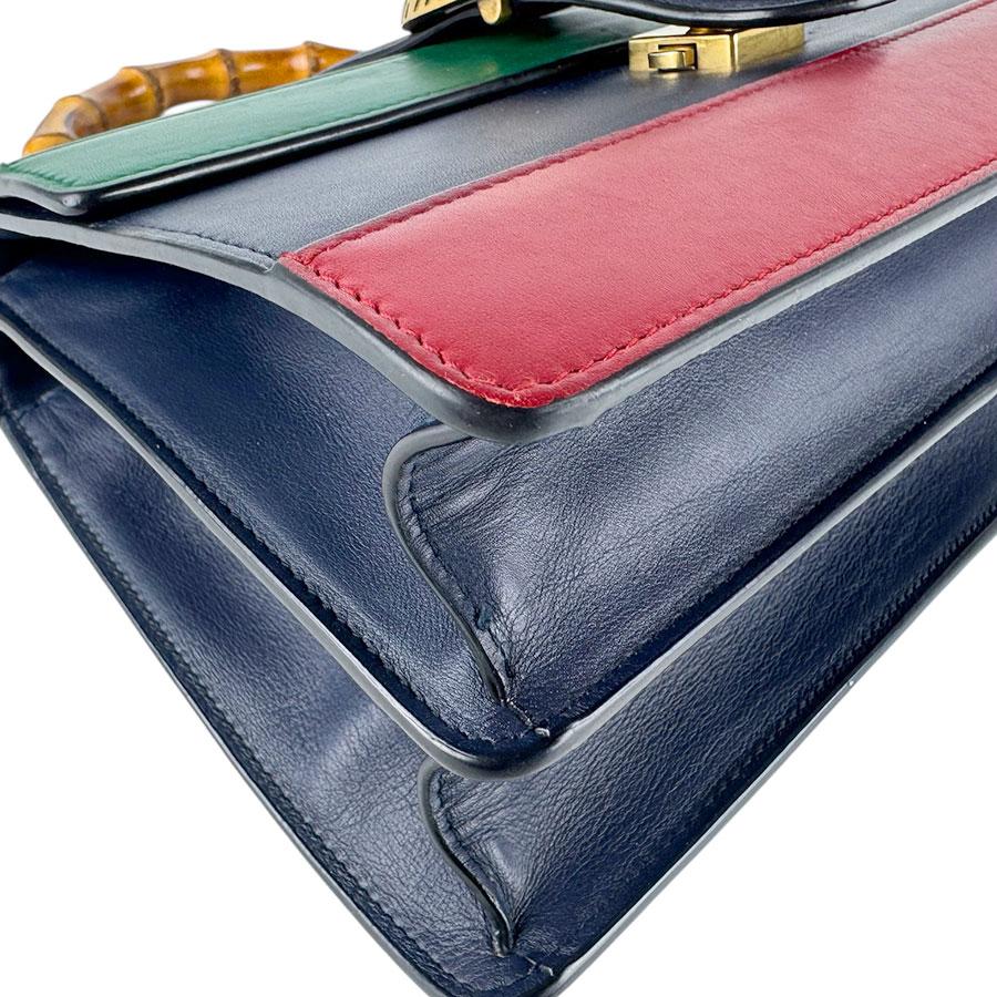 グッチ GUCCI ショルダーバッグ ハンドバッグ ディオニュソス バンブー レザー ネイビー×グリーン×レッド
