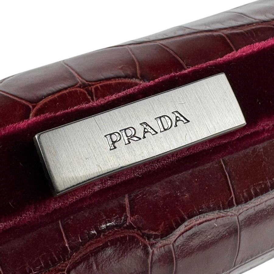 プラダ PRADA ショルダーバッグ 型押しレザー/ベルベット ボルドー_10