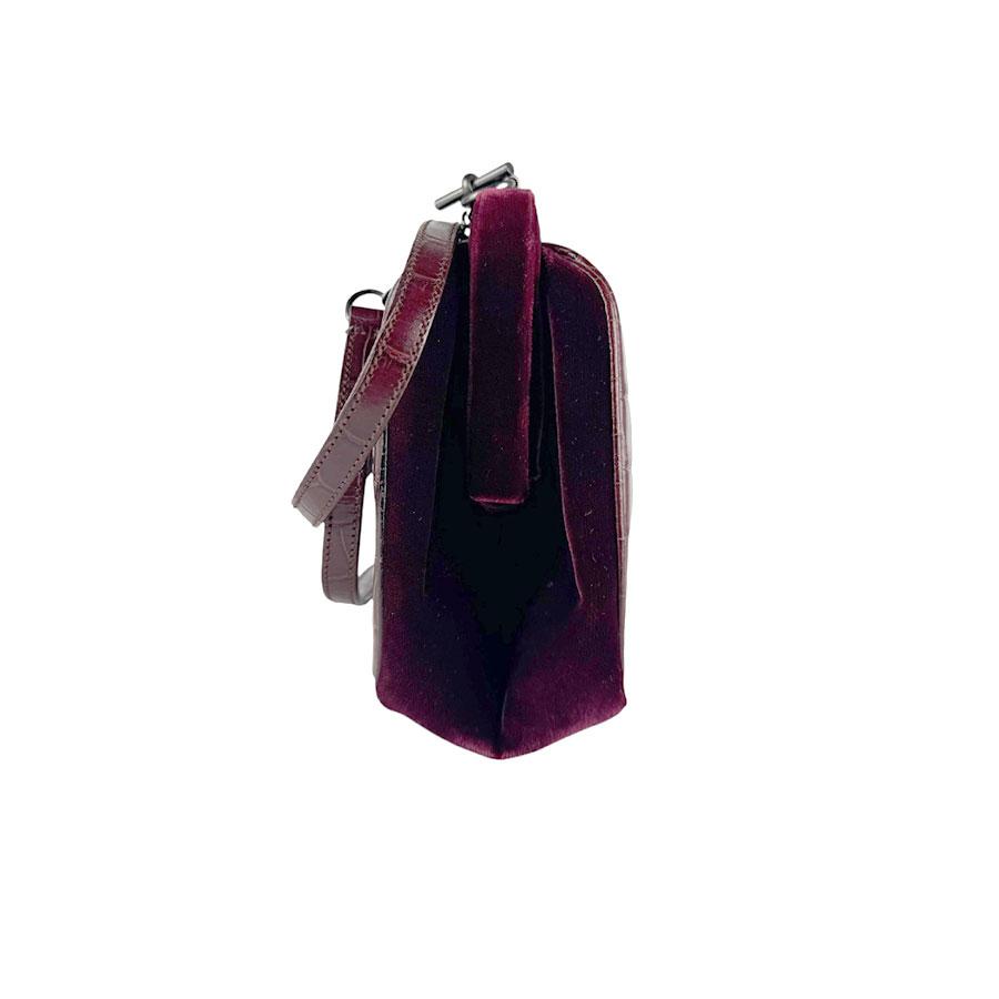 プラダ PRADA ショルダーバッグ 型押しレザー/ベルベット ボルドー_1