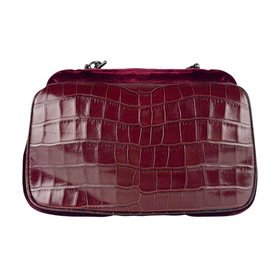 プラダ PRADA ショルダーバッグ 型押しレザー/ベルベット ボルドー_2
