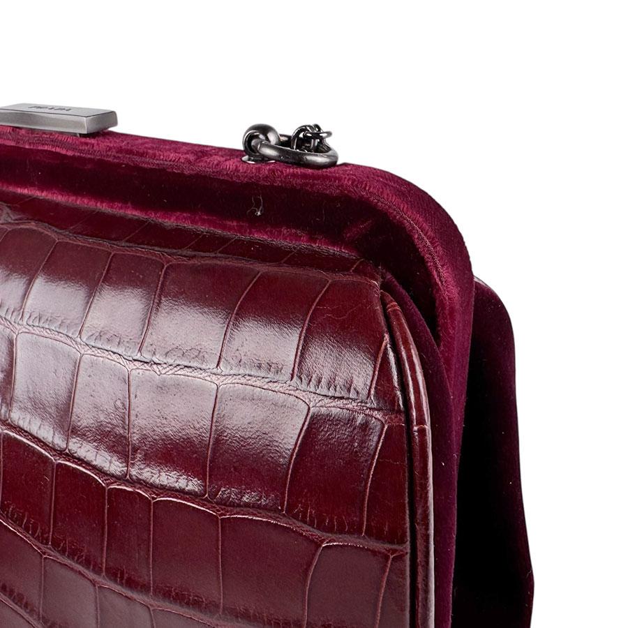 プラダ PRADA ショルダーバッグ 型押しレザー/ベルベット ボルドー_6