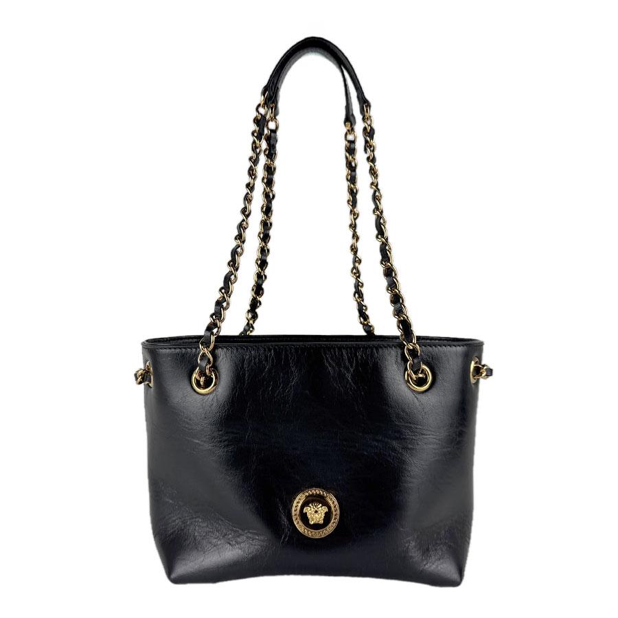 ヴェルサーチ VERSACE ショルダーバッグ レザー ブラック : ブランド