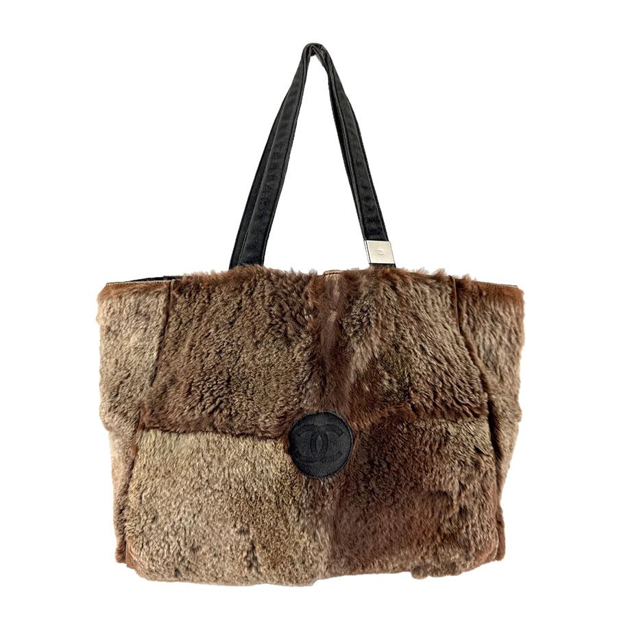 CHANEL（シャネル） ハンドバッグ ファー/スエード ブラウン×ブラック