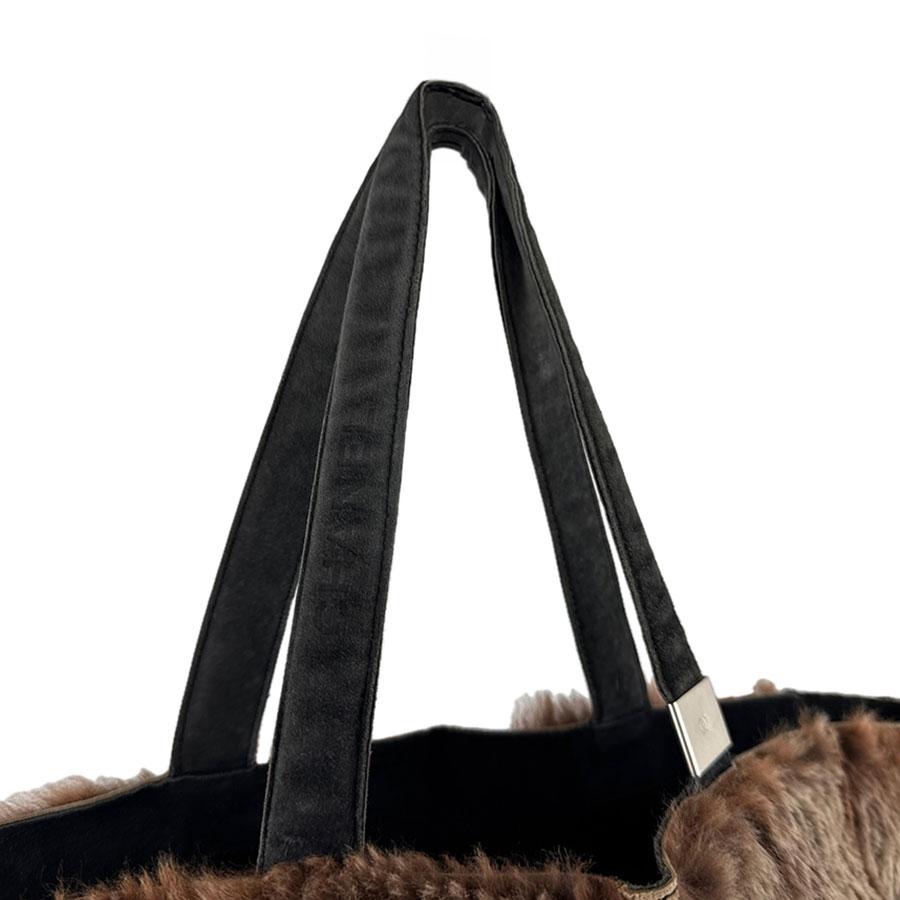 CHANEL（シャネル） ハンドバッグ ファー/スエード ブラウン×ブラック