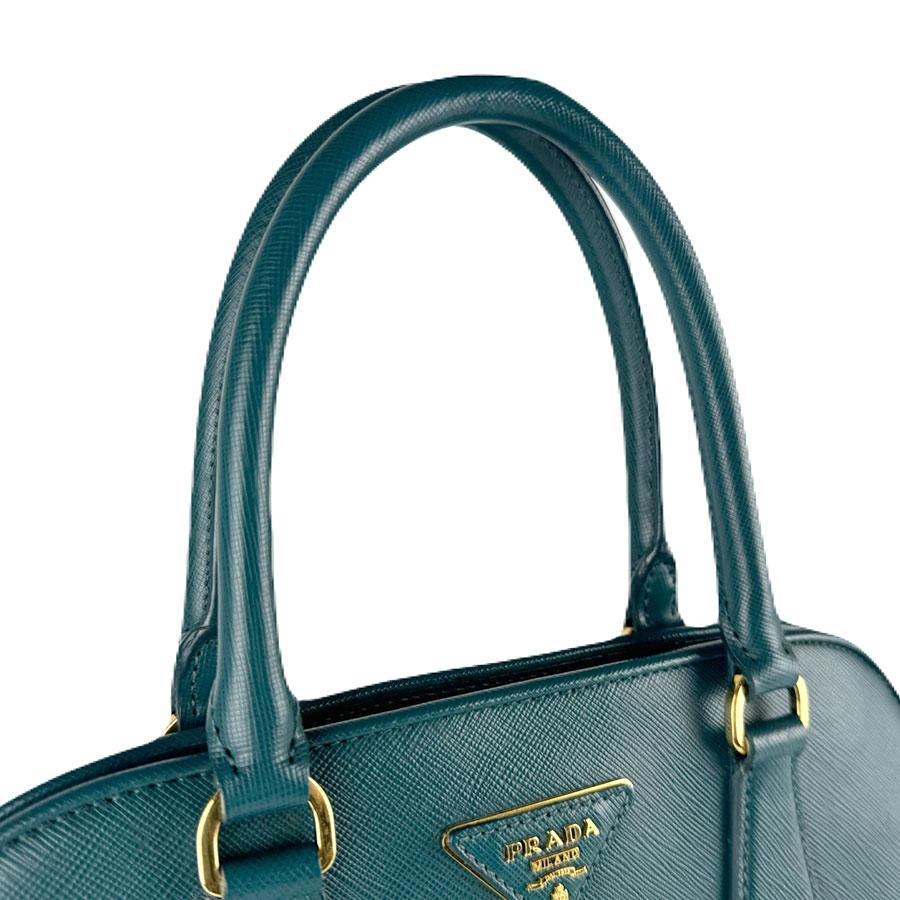 プラダ PRADA ハンドバッグ ショルダーバッグ レザー ダークブルーグリーン