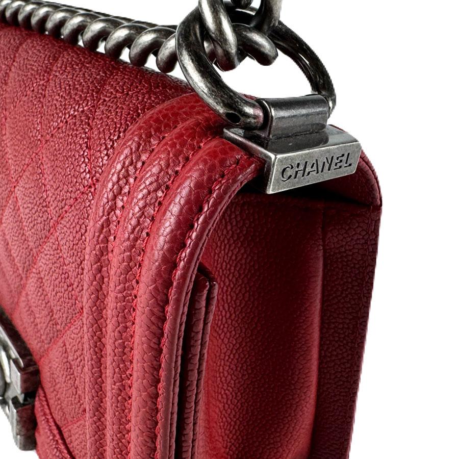 シャネル CHANEL ショルダーバッグ ボーイシャネル キャビアスキンレザー レッド_6