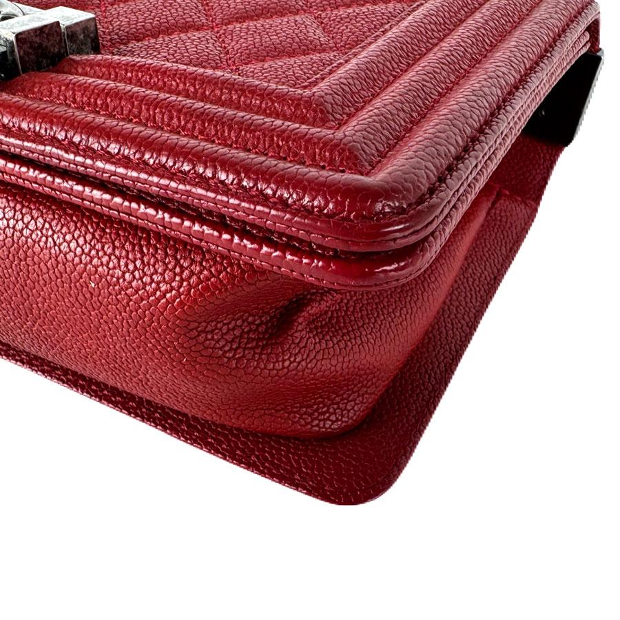 シャネル CHANEL ショルダーバッグ ボーイシャネル キャビアスキンレザー レッド_8