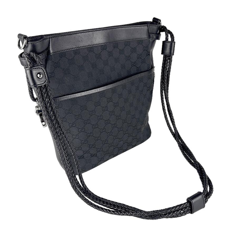 GUCCI（グッチ） ショルダーバッグ GGキャンバス/レザー ブラック