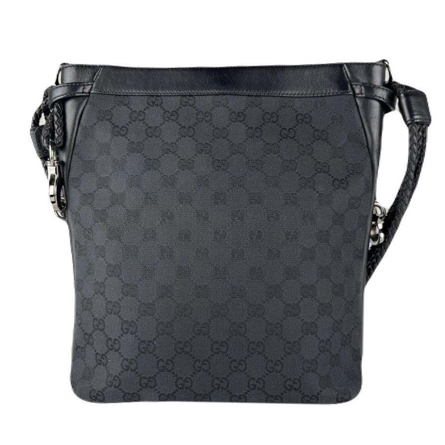 GUCCI（グッチ） ショルダーバッグ GGキャンバス/レザー ブラック