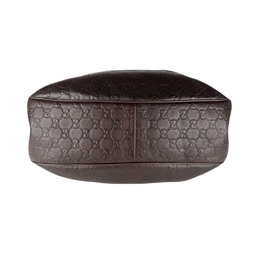 グッチ　ミニショルダー　シマライン　ダークブラウン　美品☆ GUCCI（グッチ） ショルダーバッグ グッチシマ レザー ダークブラウン