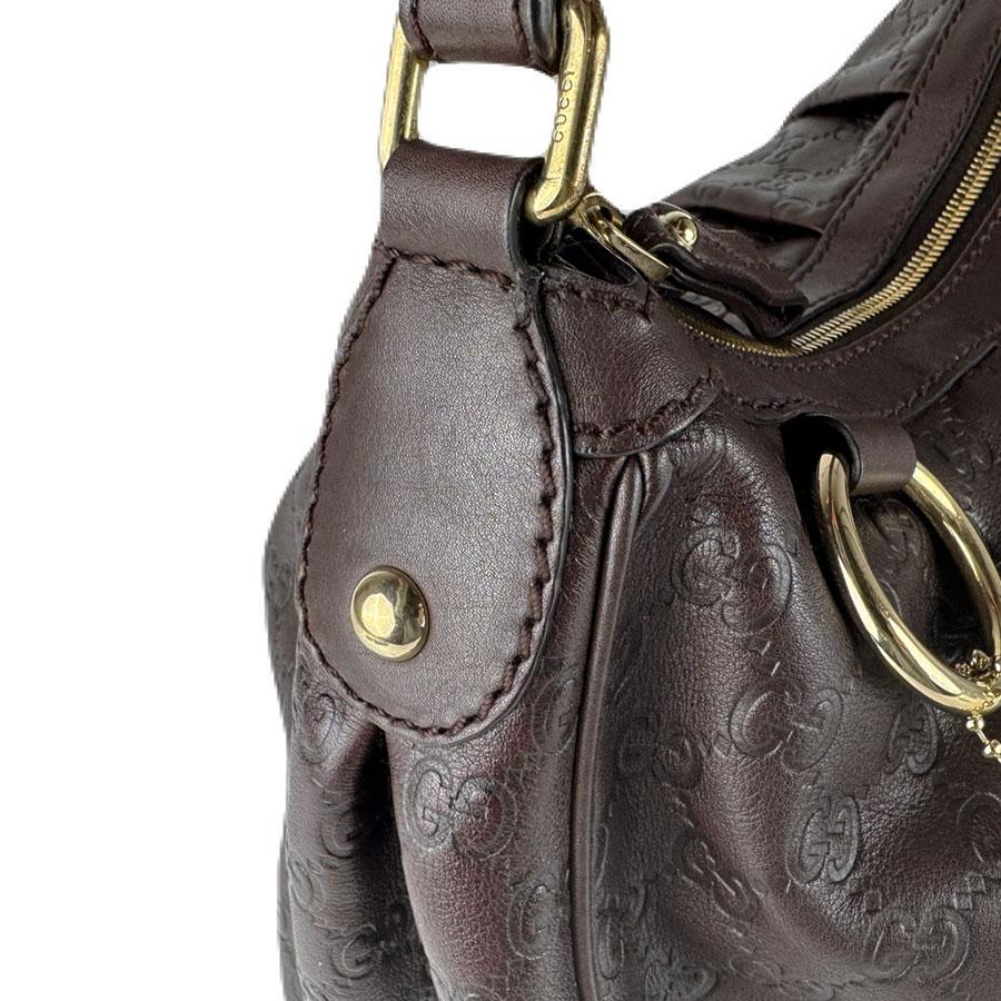 GUCCI（グッチ） ショルダーバッグ グッチシマ レザー ダークブラウン