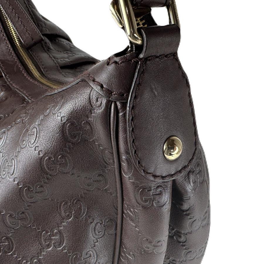 GUCCI（グッチ） ショルダーバッグ グッチシマ レザー ダークブラウン