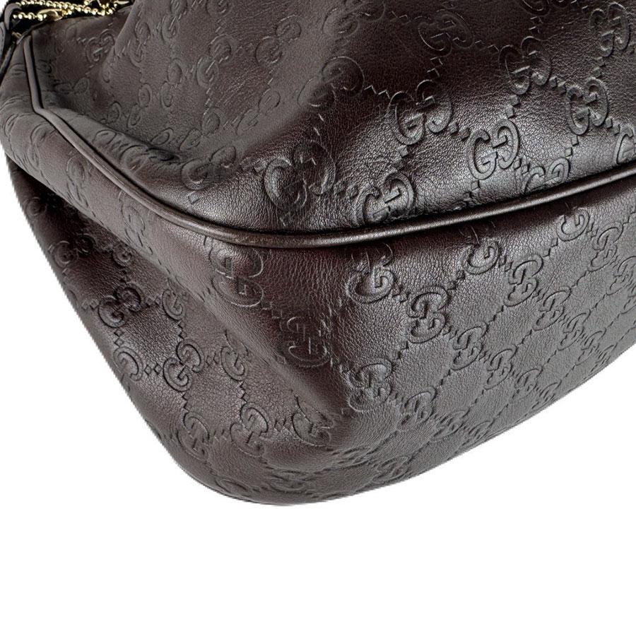 GUCCI（グッチ） ショルダーバッグ グッチシマ レザー ダークブラウン
