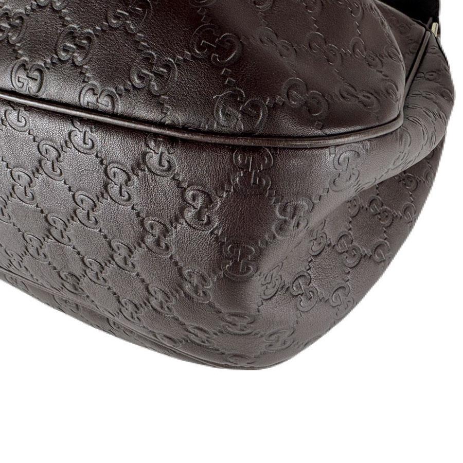 グッチ　ミニショルダー　シマライン　ダークブラウン　美品☆ GUCCI（グッチ） ショルダーバッグ グッチシマ レザー ダークブラウン