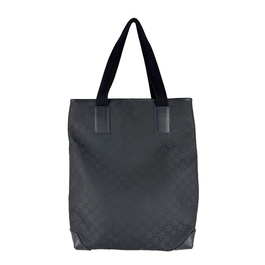◇ GUCCIグッチ ショルダーバッグ ナイロン×レザー ブラック ◇ GUCCI（グッチ） ショルダーバッグ トートバッグ ナイロン ブラック