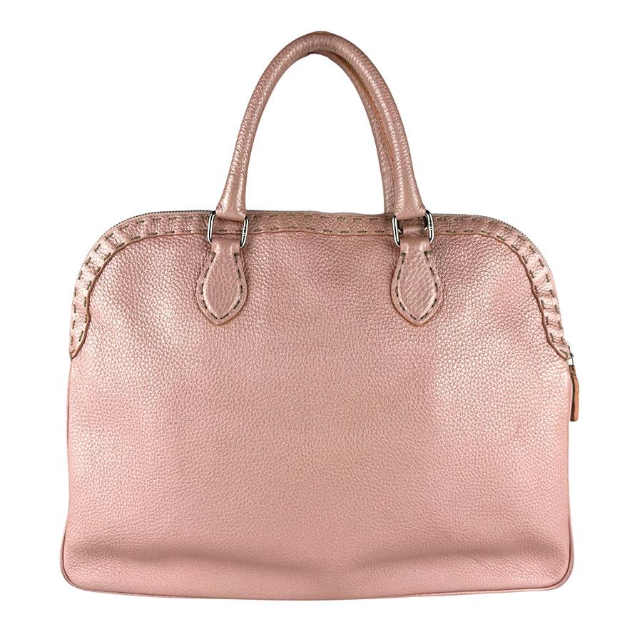 FENDI（フェンディ） ハンドバッグ レザー メタリックピンク
