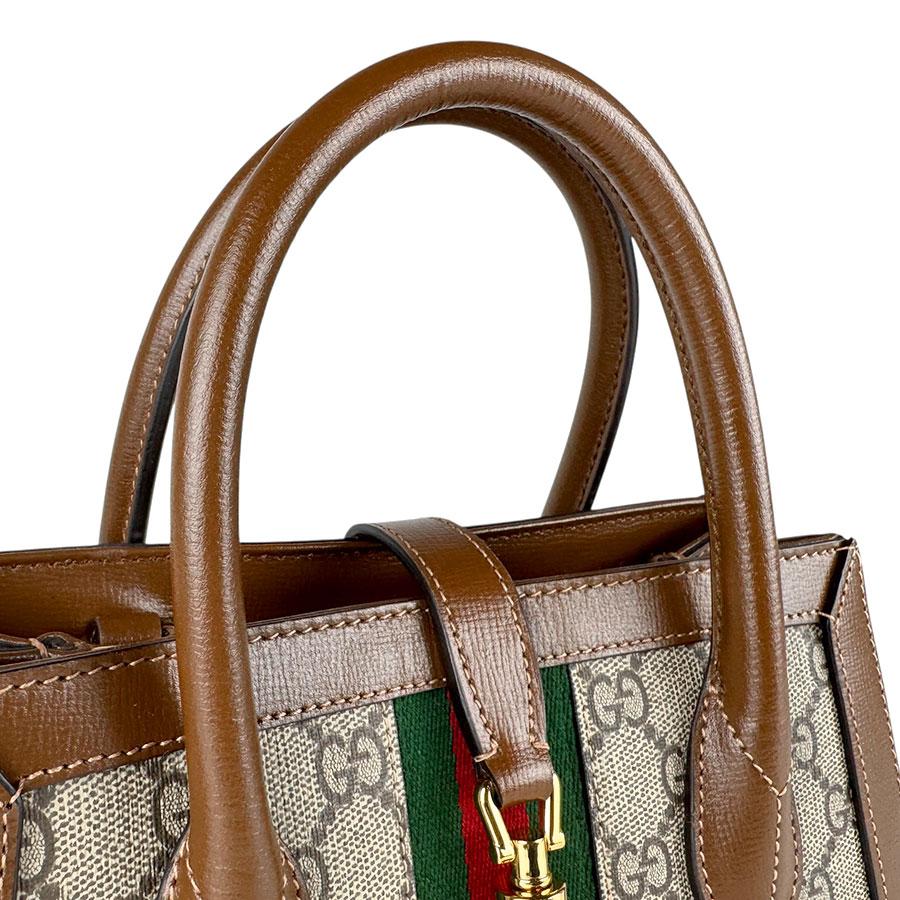 【美品】  GUCCI / グッチ | 2way ショルダー付き GGスプリーム ジャッキー 1961 ハンドルバッグ | ベージュ/ブラウン | レディース GUCCI（グッチ） ハンドバッグ ショルダーバッグ ジャッキー1961 GG
