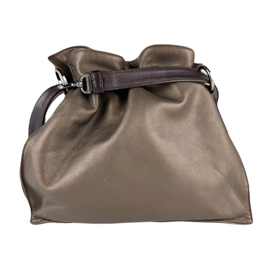 LOEWE ブラウンレザーショルダーバッグ LOEWE（ロエベ） ショルダーバッグ フラメンコ レザー メタリック