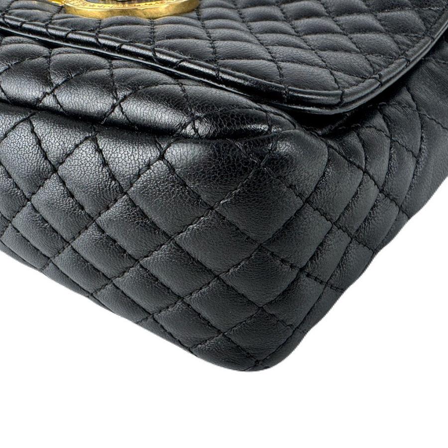 ヴェルサーチ VERSACE ショルダーバッグ レザー ブラック×イエロー