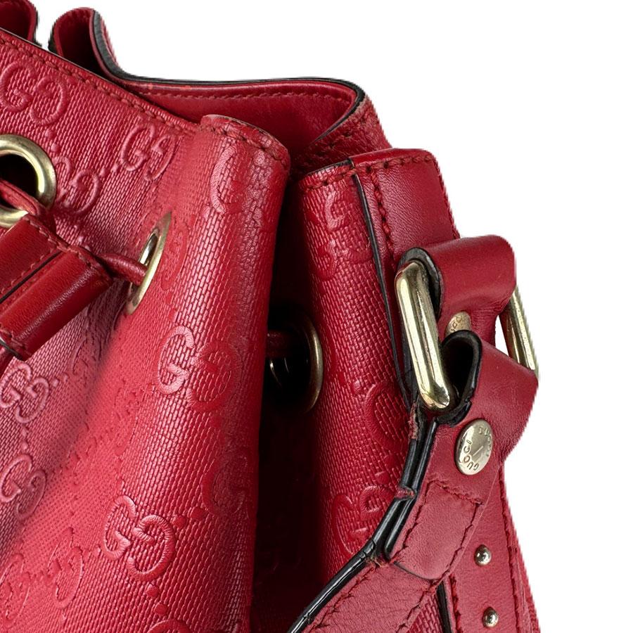 GUCCI(グッチ) ショルダーバッグ バンブー 0014062 レッド×ベージュ スエード×レザー GUCCI（グッチ） ショルダーバッグ レザー レッド : ブランドバリュー