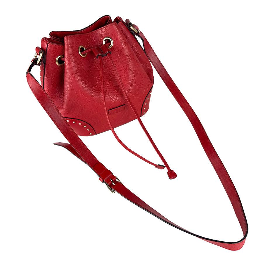 GUCCI レザーショルダーバッグ レッド GUCCI（グッチ） ショルダーバッグ レザー レッド : ブランドバリュー
