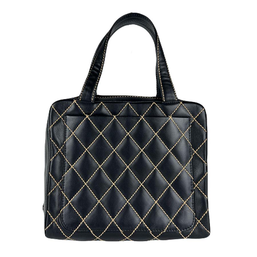 シャネル CHANEL ハンドバッグ ワイルドステッチ レザー ブラック_2