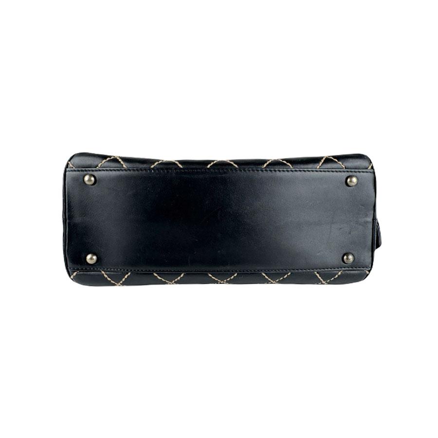 シャネル CHANEL ハンドバッグ ワイルドステッチ レザー ブラック_3