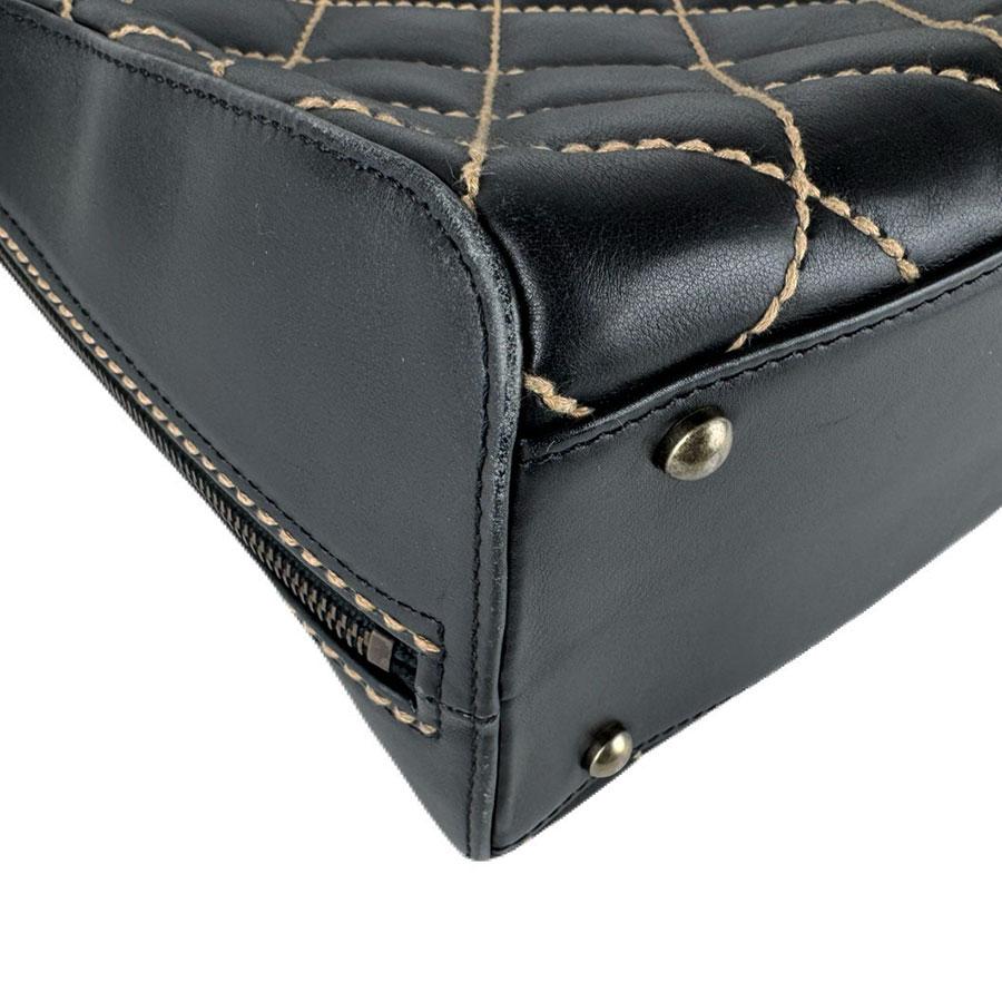 シャネル CHANEL ハンドバッグ ワイルドステッチ レザー ブラック_7
